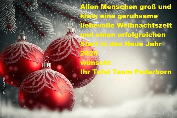 Tafel Paderborn wünscht besinnliche Weihnachten